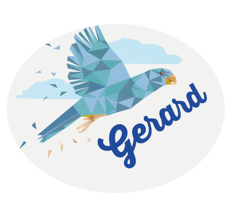 Tapete vinílico com nome águia geométrica personalizada - TenStickers