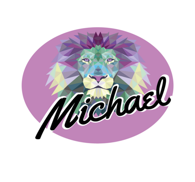 Tapete vinílico com nome leão personalizável - TenStickers