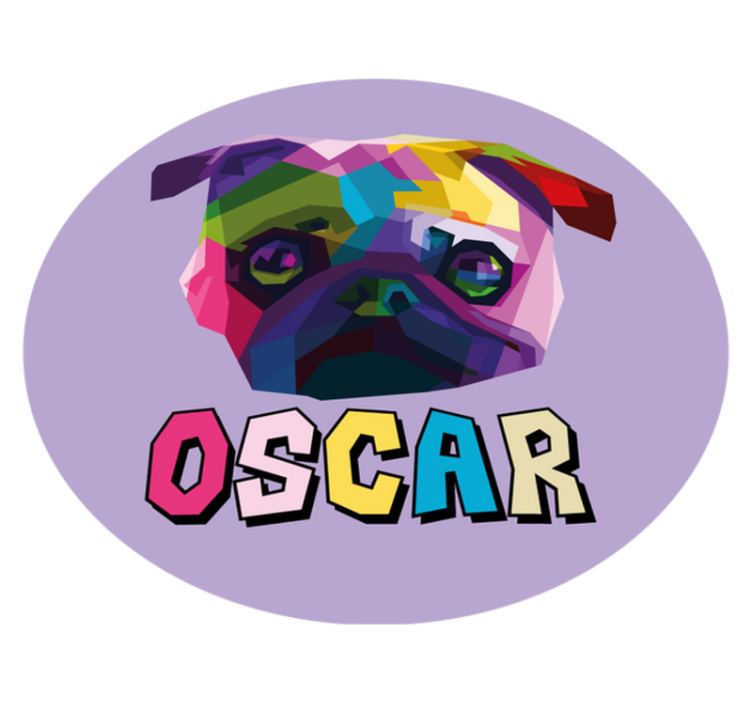 Tapete vinílico com nome ilustração canina geométrica - TenStickers