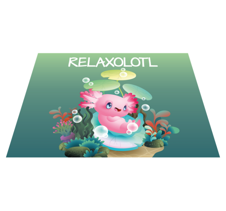 Tapete em vinil infantil lagoa relaxolotl - TenStickers