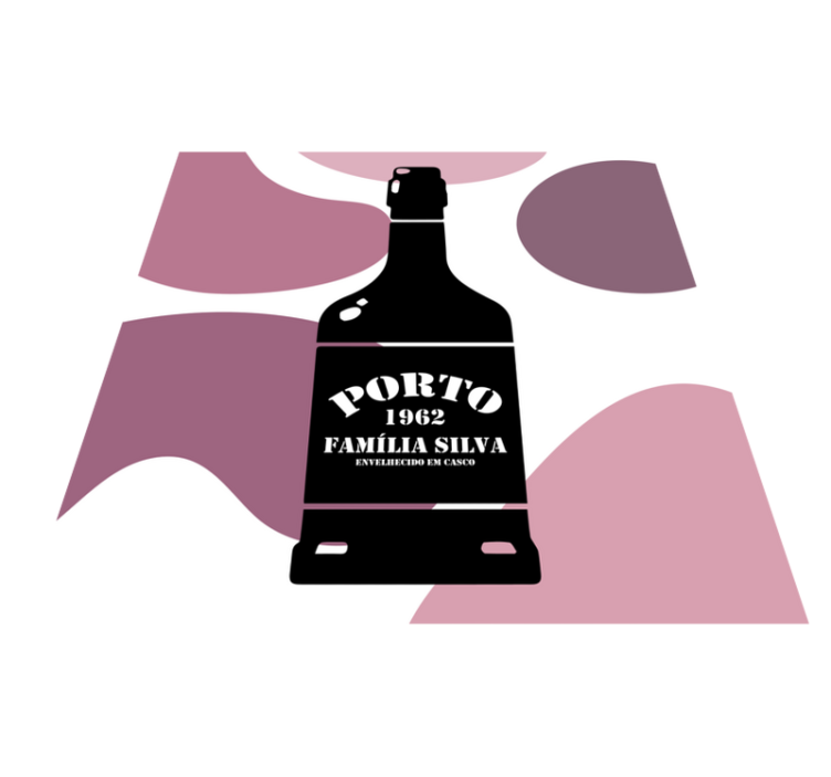 Vinho do porto com nome de fantasia e tapete de ano - TenStickers