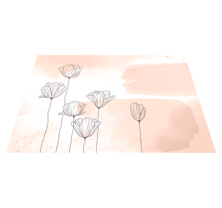 Linha de flores tapete floral vinil - TenStickers