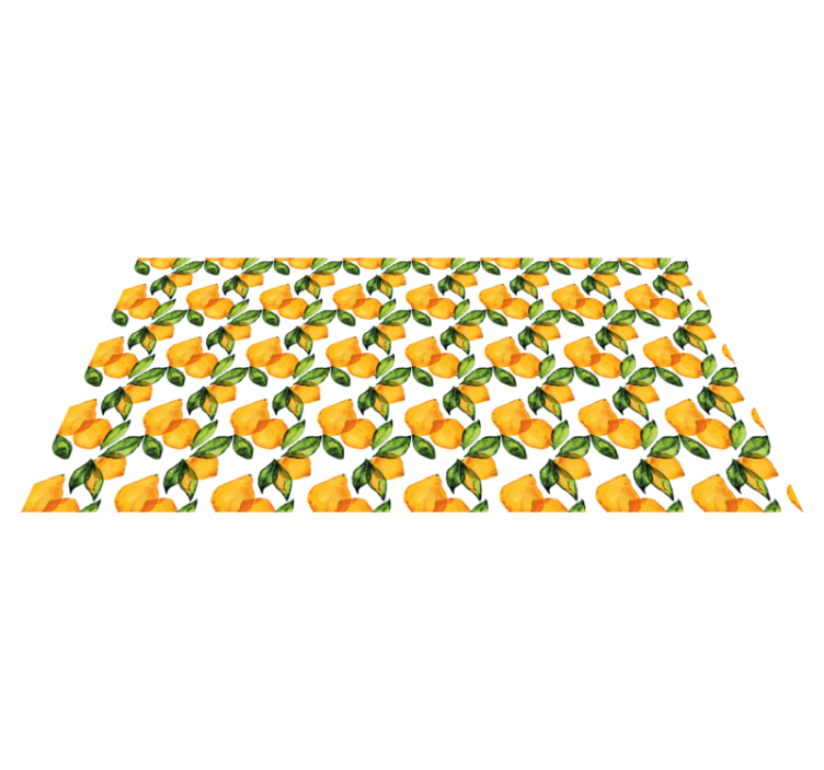 Tapete floral estilo mediterrâneo de limão - TenStickers