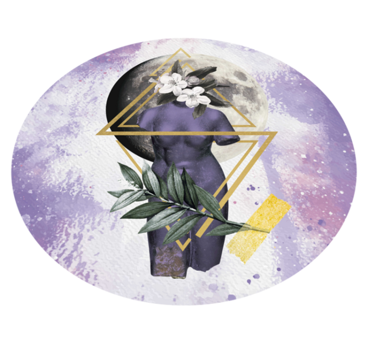 Tapete vinílico colagem digital abstrata lilás - TenStickers