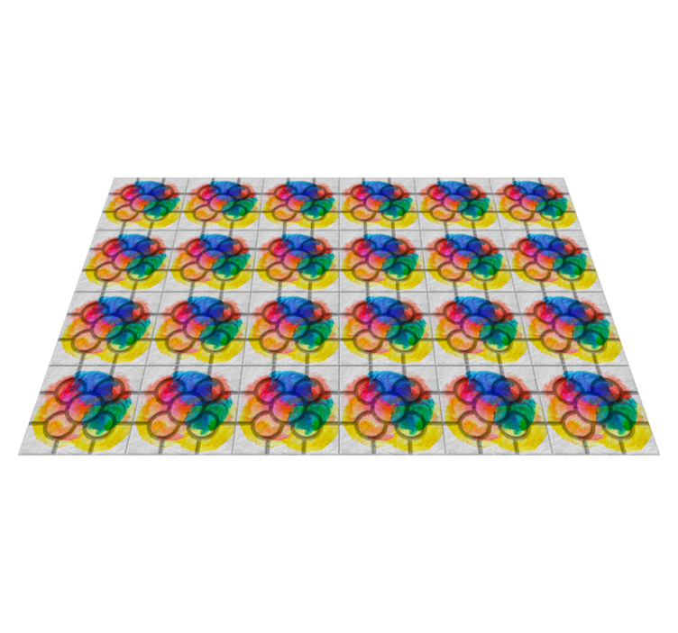 Tapete vinílico retro azulejos de rua coloridos - TenStickers