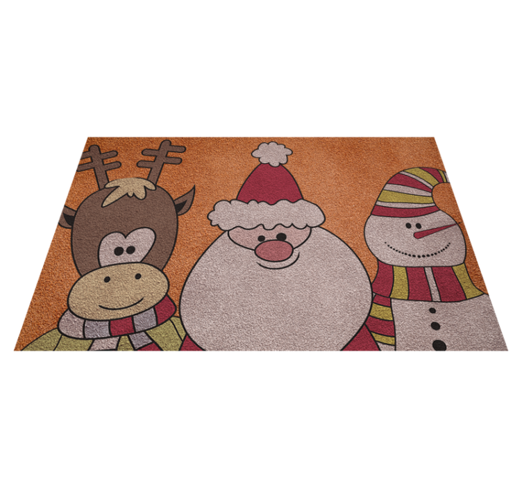 Tapete vinil do Natal renas de Papai Noel e boneco de neve - TenStickers
