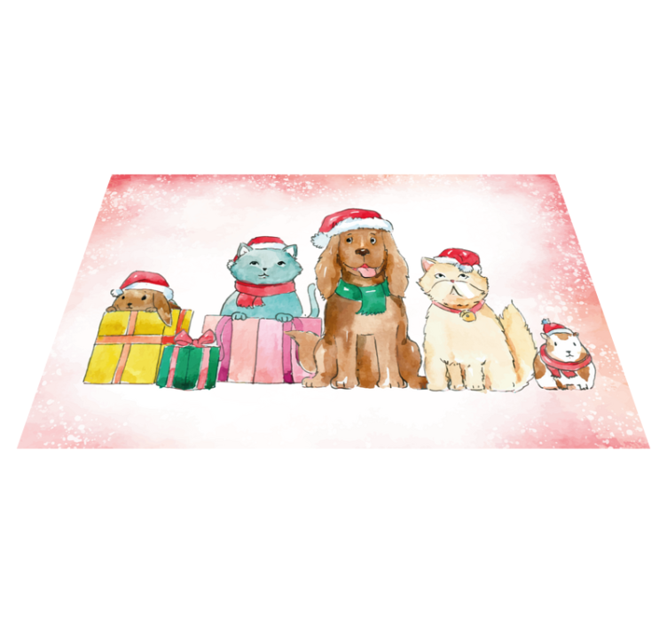 Tapete vinílico animais animais de estimação de Natal - TenStickers