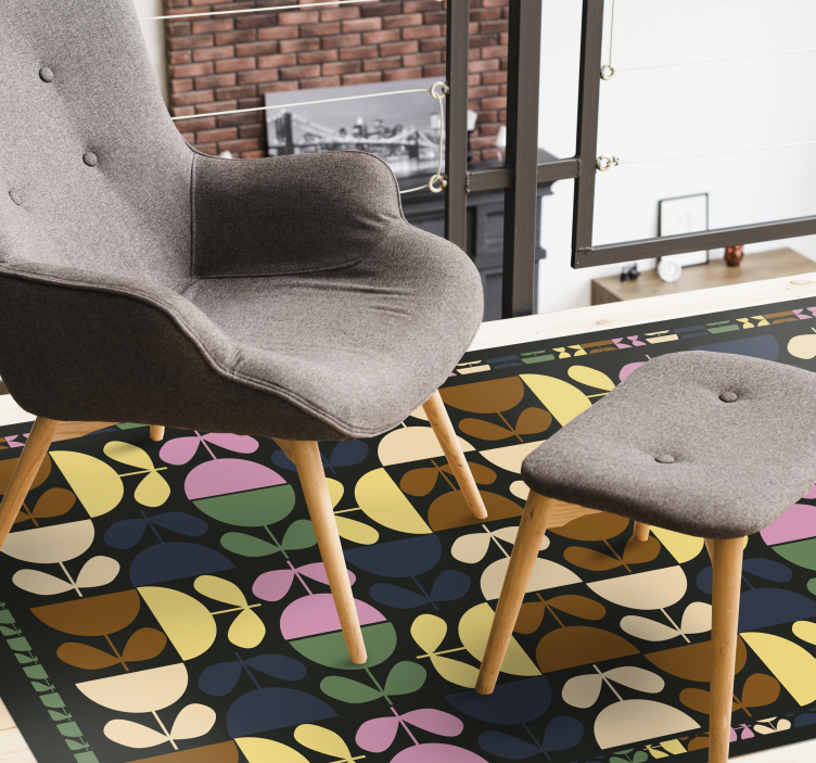 Tapete vinílico azulejos motivos de folhas vibrantes - TenStickers