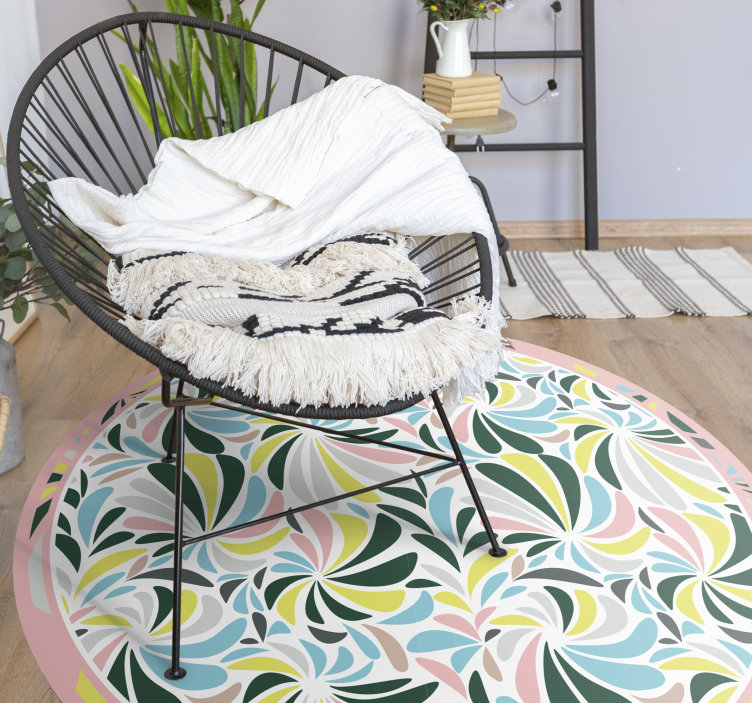 Tapete vinílico para bebés redemoinhos florais coloridos - TenStickers