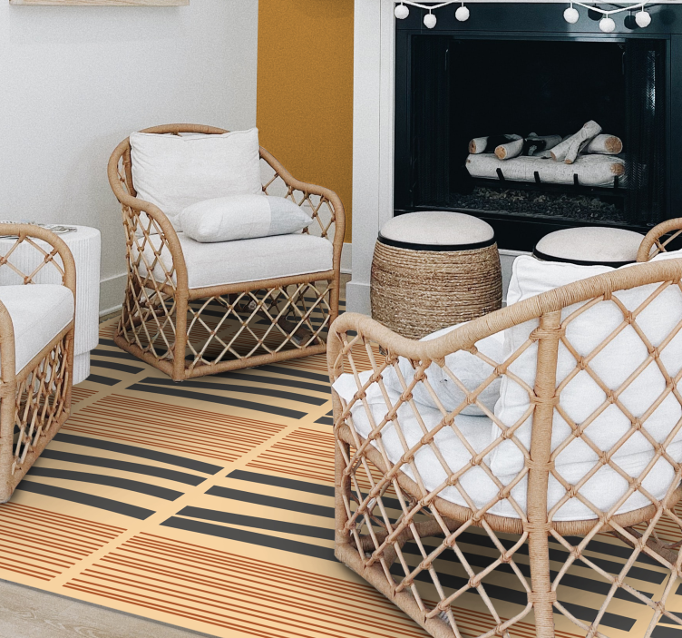 Tapete vinílico quarto elegância listrada em camadas - TenStickers