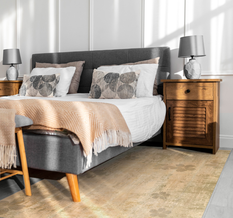 Tapete vinílico sala de estar elegância floral sutil - TenStickers