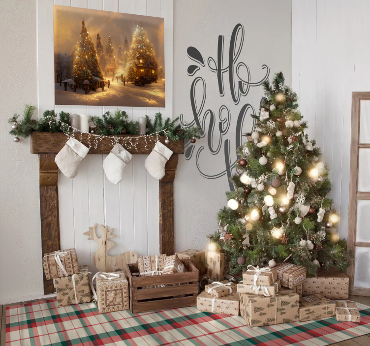 Tapete em vinil tartan natalício - TenStickers