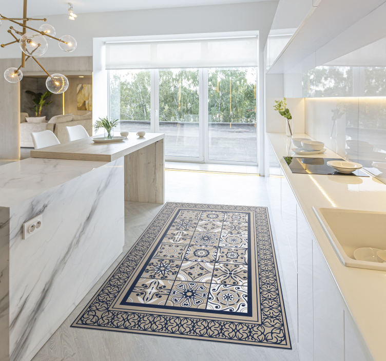 Tapete vinílico azulejos marrons vintage - TenStickers