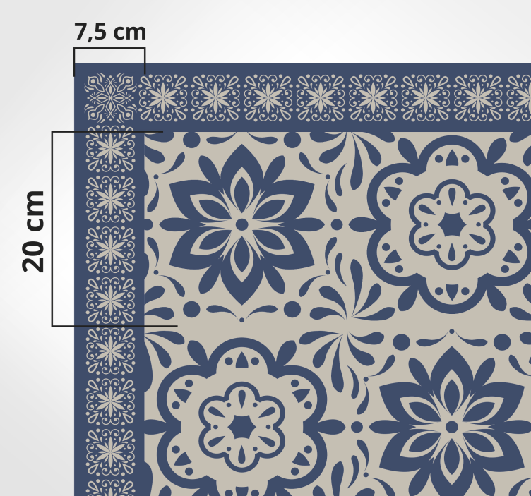Tapete azul hidráulico com tema floral azul - TenStickers