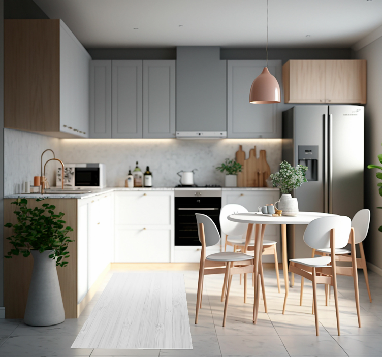 Tapete de vinil de cozinha de madeira branca - TenStickers