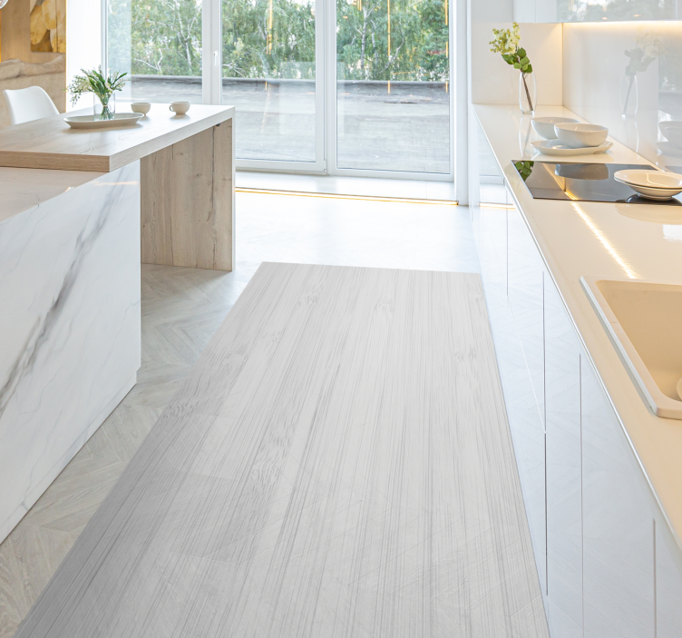 Tapete de vinil de cozinha de madeira branca - TenStickers