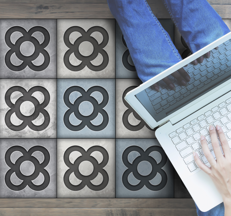 Tapete de vinil ornamental panot de Barcelona azul - TenStickers