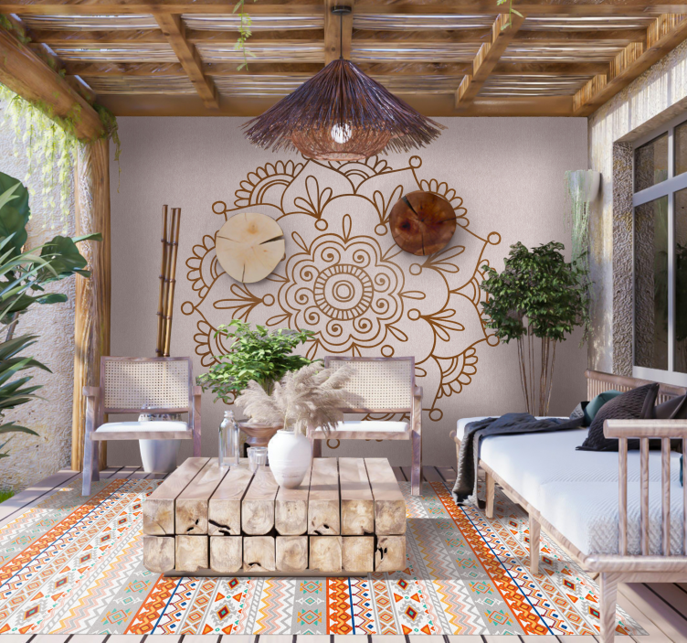 Tapete vinílico etnicas padrão de estilo boémio - TenStickers