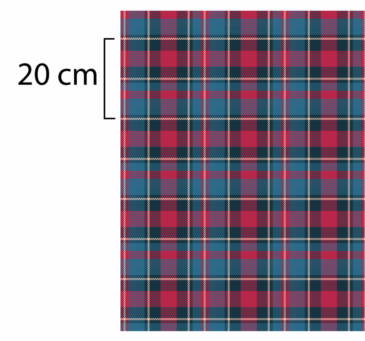 Tapete vintage tartan azul e vermelho - TenStickers