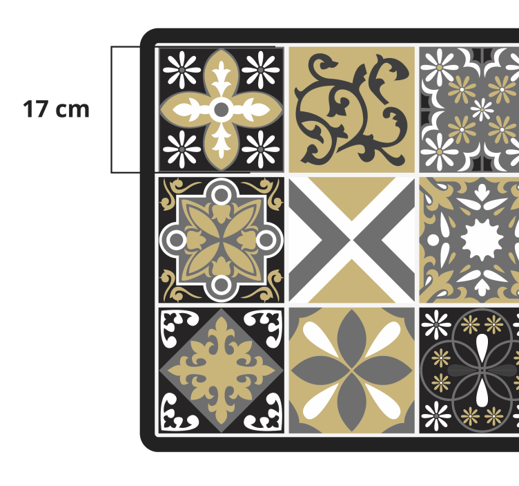 Ouro e prata patch tiles ladrilhos de cozinha - TenStickers