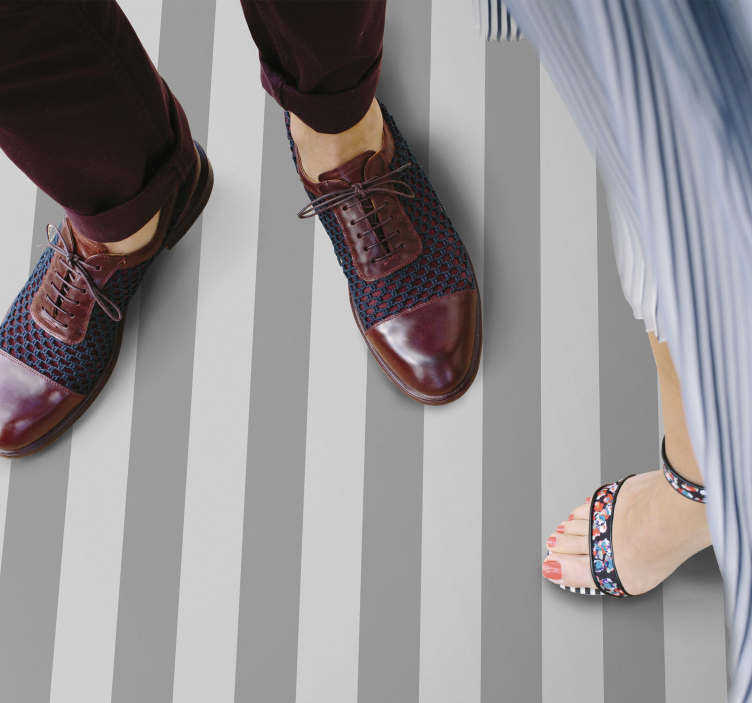 Tapete vinílico às risca jogo de elegância cinza - TenStickers