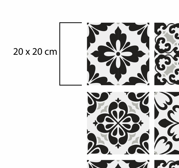 Tapete moderno de azulejos preto e branco - TenStickers