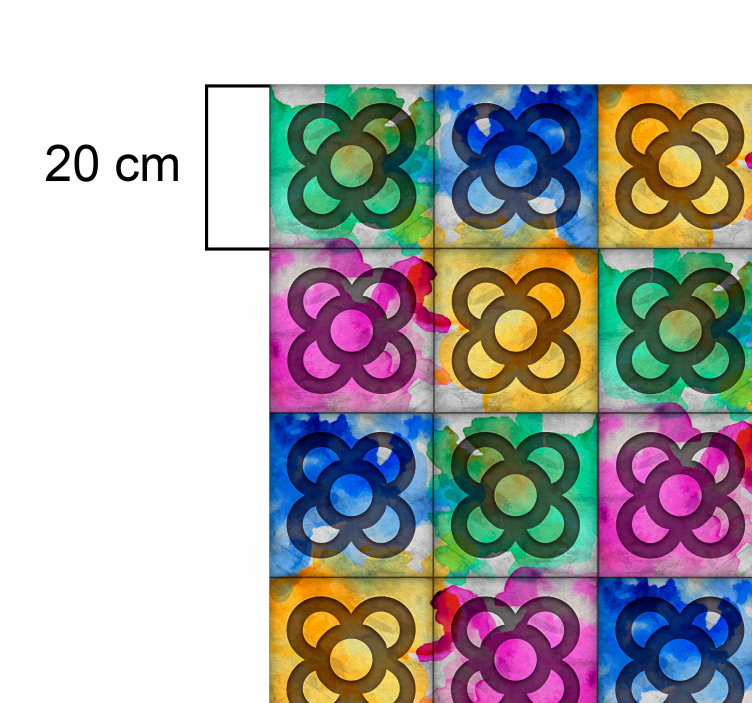 Tapete vinílico azulejos coloridos panorâmicos - TenStickers