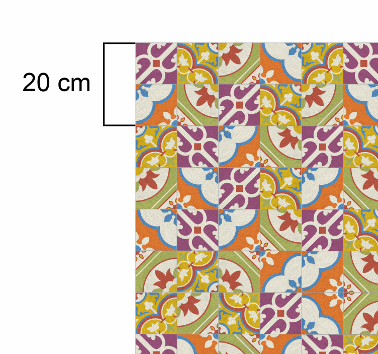 Tapete vinílico padrão de azulejos ornamentais - TenStickers