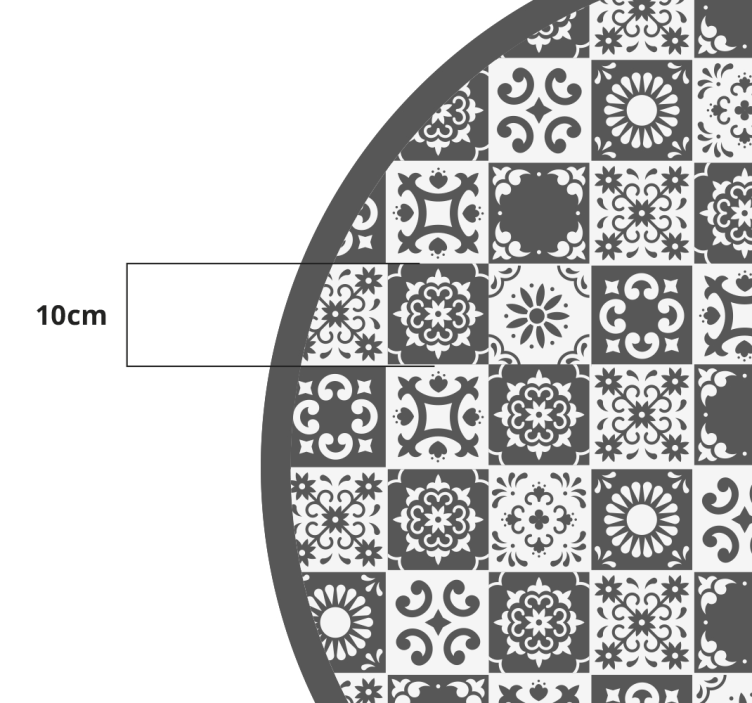 Tapete de vinil de azulejos cinza e branco - TenStickers