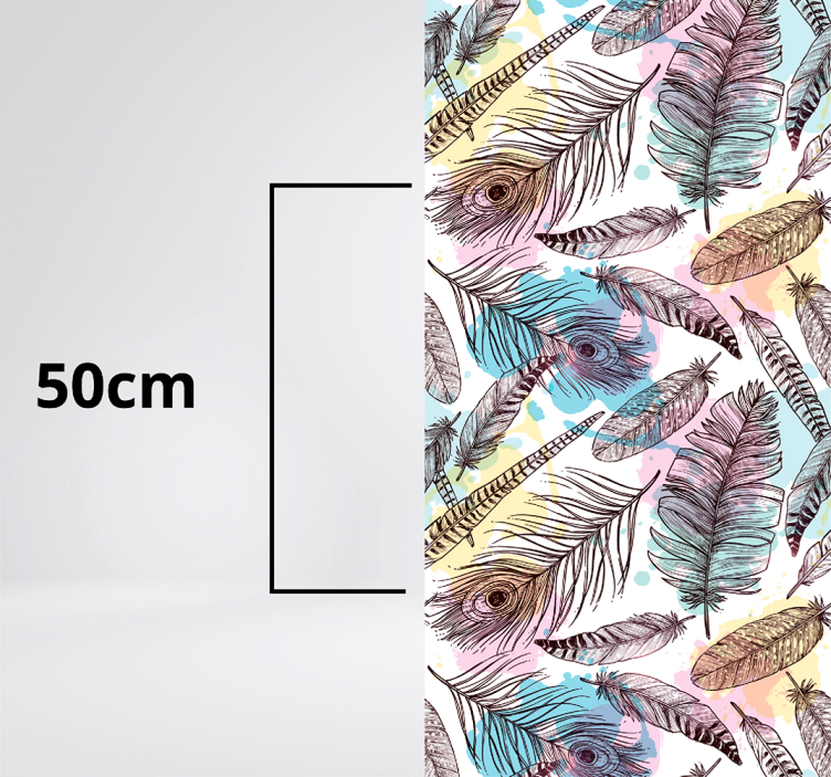 Tapete vinílico flores e plantas motivo de penas - TenStickers