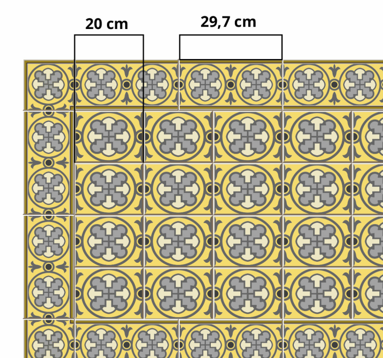 Tapete de vinil de cozinha cinzento e amarelo - TenStickers