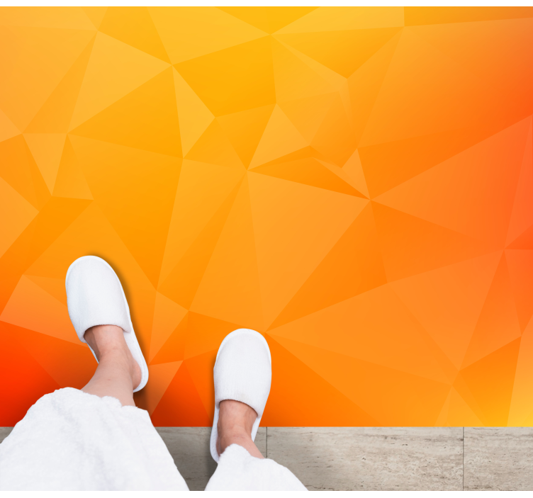 Tapete vinílico sala de estar efeito gradiente geométrico - TenStickers