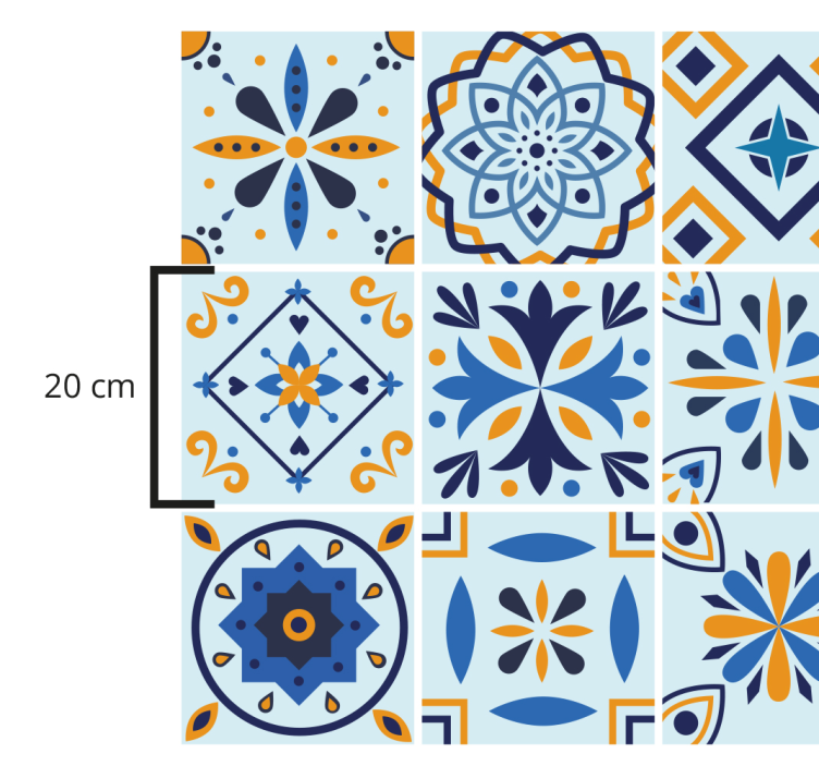 Azulejos de fundo azul padrão tapete de azulejos - TenStickers