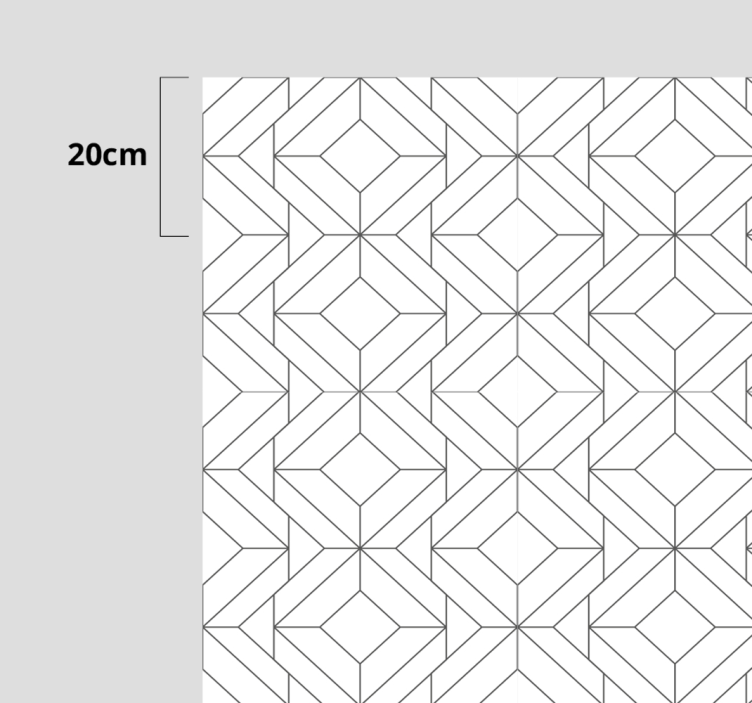Tapete branco de vinil com padrão geométrico japandi - TenStickers