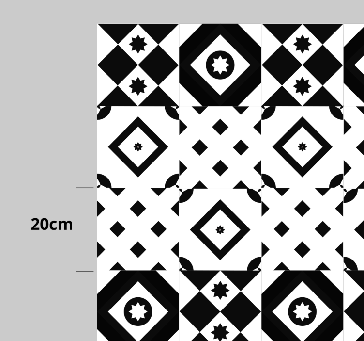 Tapete patchwork preto e branco moderno - TenStickers
