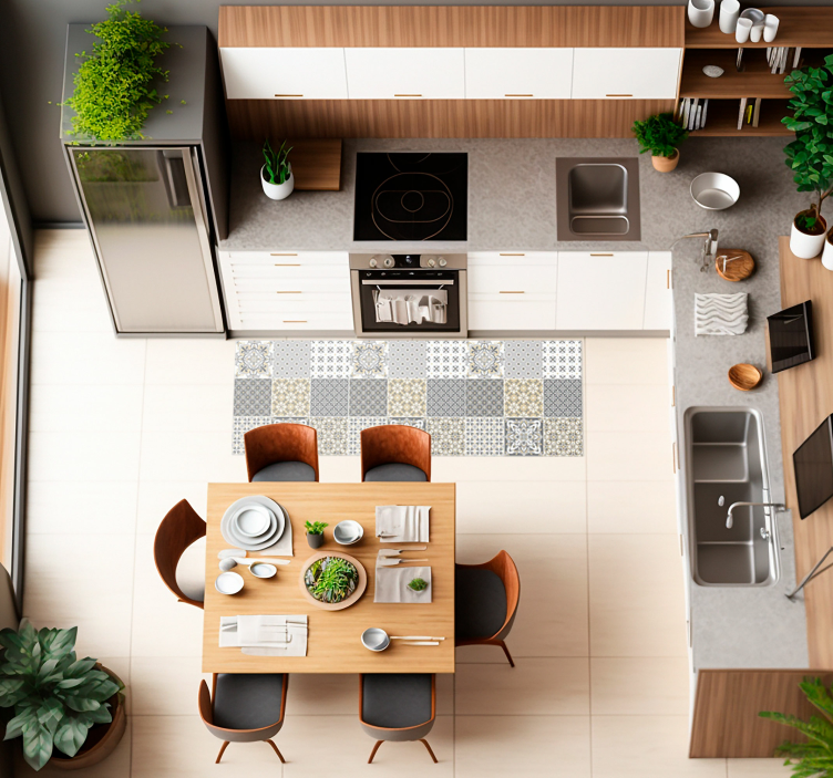 Tapete Efeito de mosaico de estilo marroquino - TenStickers