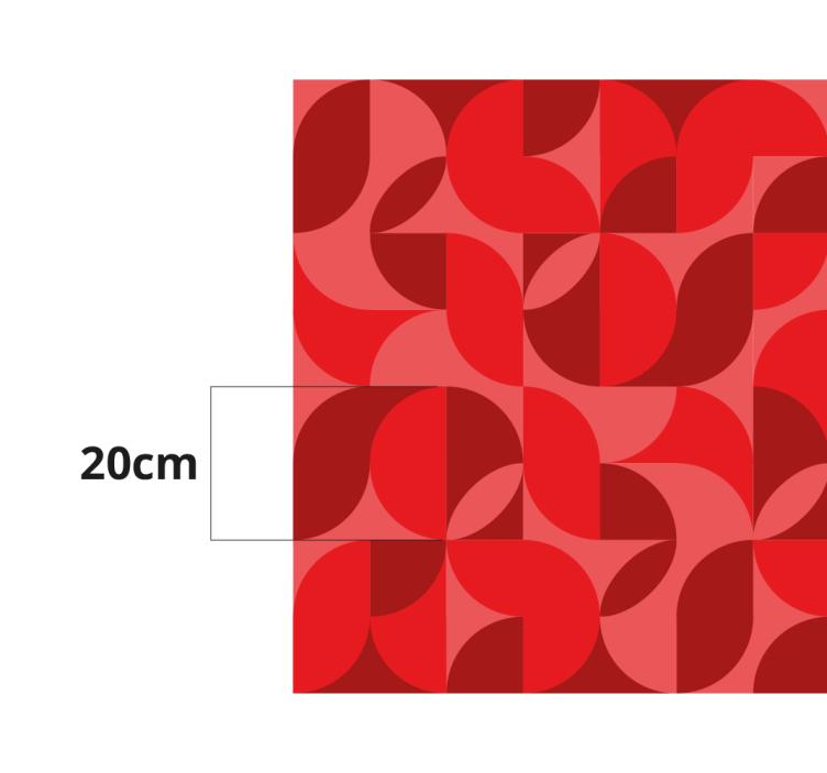 Tapete vinílico sala de estar retro vermelho - TenStickers