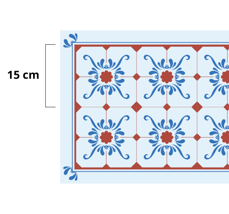 Tapete vinílico azulejos cor azul estilo granada - TenStickers