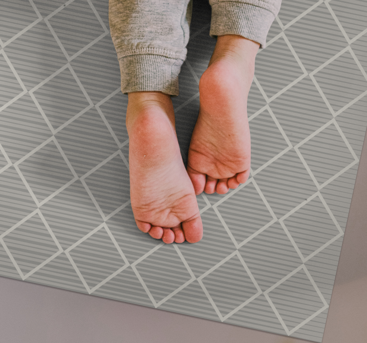 Losangos irregulares cinza tapetes geométricos de vinil - TenStickers