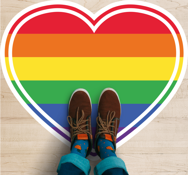 Tapete do quarto do orgulho gay em formato de coração - TenStickers