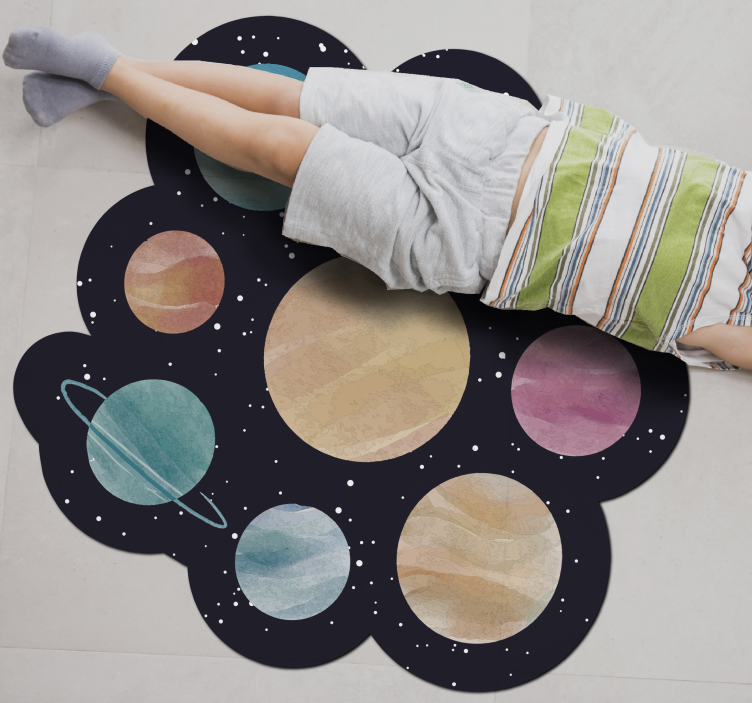 Tapete de vinil infantil de planetas diferentes - TenStickers