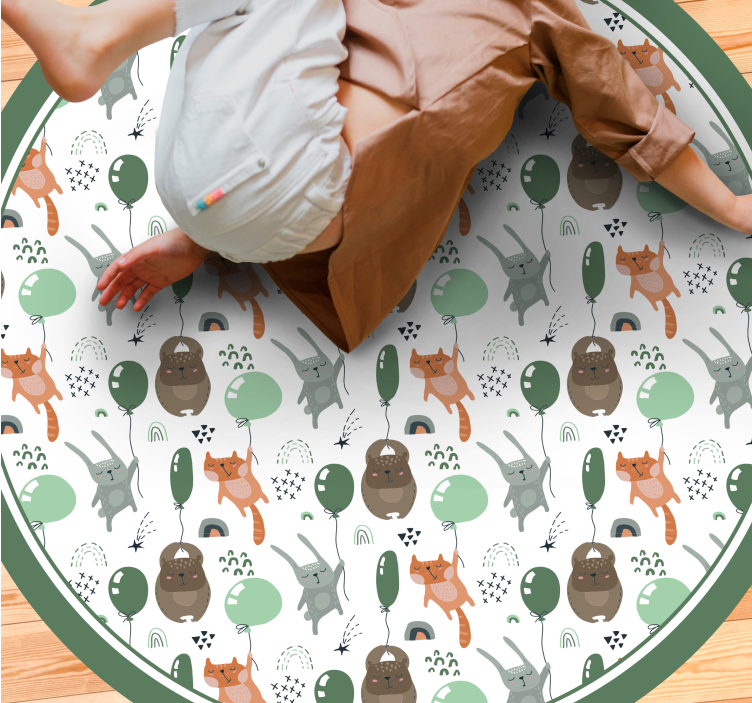 Esquilo urso coelho fofo tapete da sala - TenStickers