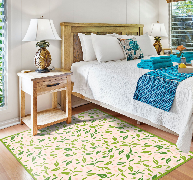 Tapete de vinil nórdico com padrão de folhas nórdicas - TenStickers