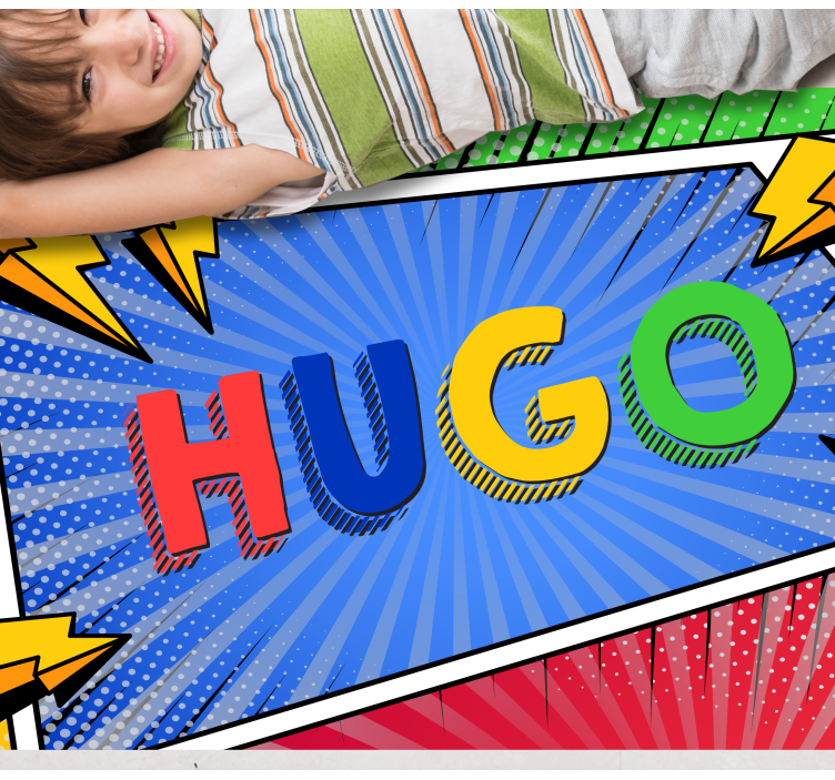 Estilo cômico com tapete personalizado com nome - TenStickers