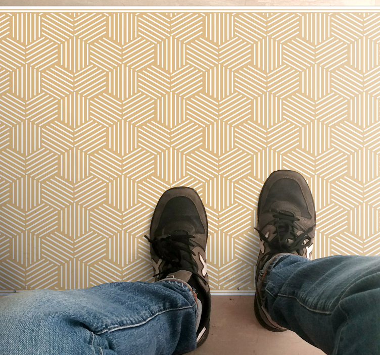 Hexágonos com riscas revestindo tapetes geométricos - TenStickers