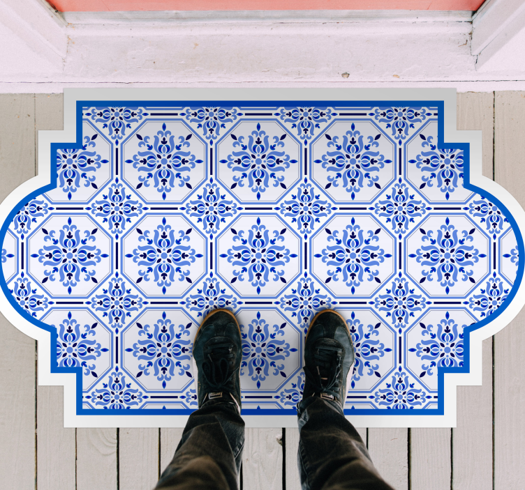 Tapete de vinil para hall de entrada estilo azulejos de lisboa - TenStickers