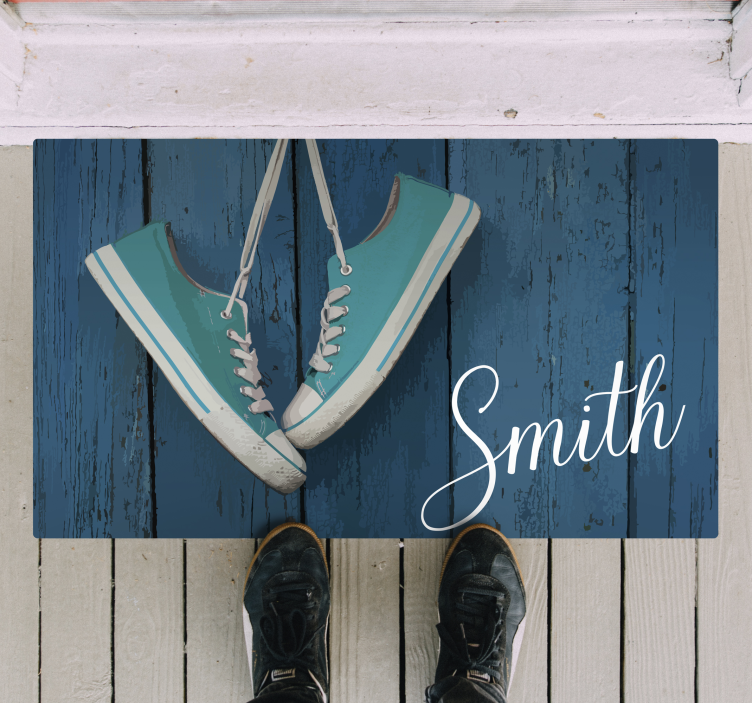 Nome da família com tapete personalizado convers - TenStickers