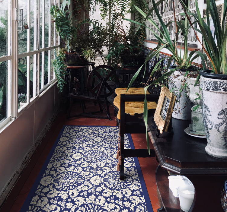 Ornamentos elegantes tapete de vinil azul escuro moderno - TenStickers