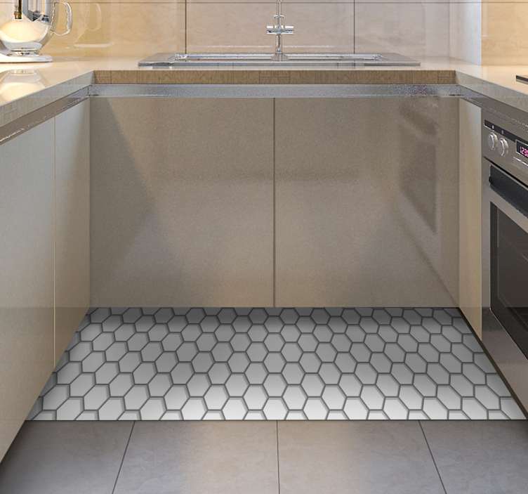 Ladrilhos hexagonais brancos ladrilhos de cozinha - TenStickers