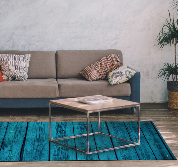 Piso de madeira vinil de madeira azul - TenStickers